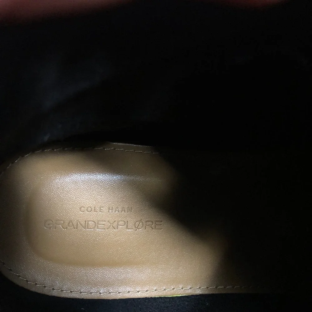 Cole Haan Grand Explore Hiker Boots Womens 9.5 Black Leather Shearling Hiking